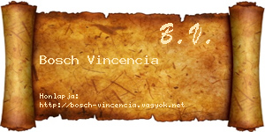 Bosch Vincencia névjegykártya